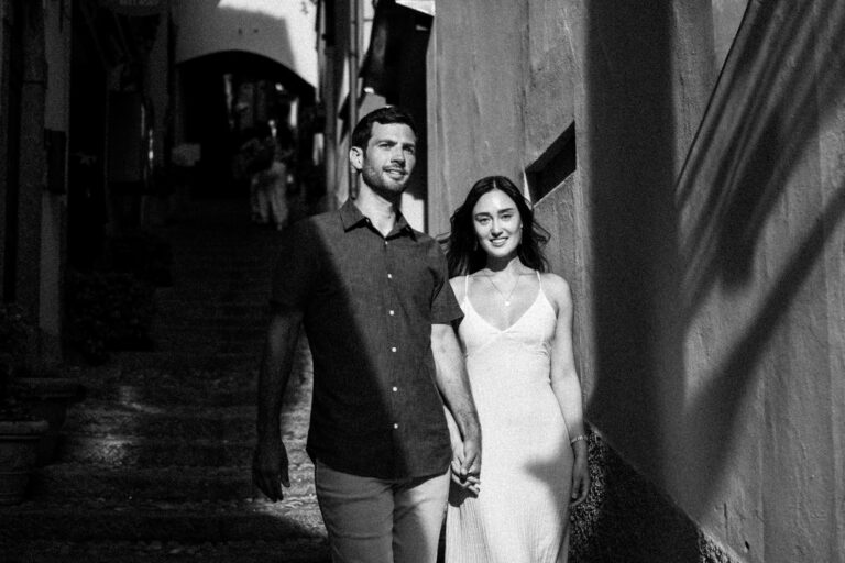 couple in bellagio photographed in film