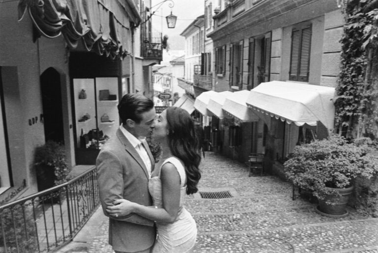 bride and groom in Bellagio shot by film